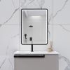 32 x 24 in. Rectangular Black Framed Wall-Mount Anti-Fog LED Light Bathroom Vanity Mirror