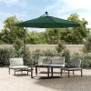Hanging Parasol with LED Lighting 118.1" Green Metal Pole