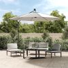 Hanging Parasol with LED Lighting 118.1" Sand Metal Pole