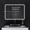 32 x 24 in. Large Rectangular Frameless Wall-Mount Anti-Fog LED Light Bathroom Vanity Mirror