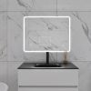 32 x 24 in. Large Rectangular Frameless Wall-Mount Anti-Fog LED Light Bathroom Vanity Mirror