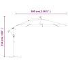 Hanging Parasol with LED Lighting 118.1" Sand Metal Pole