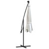 Hanging Parasol with LED Lighting 118.1" Sand Metal Pole