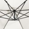 Hanging Parasol with LED Lighting 118.1" Sand Metal Pole