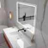 40 x 28 in. Large Rectangular Frameless Wall-Mount Anti-Fog Bluetooth LED Light Bathroom Vanity Mirror