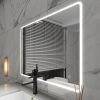 40 x 28 in. Large Rectangular Frameless Wall-Mount Anti-Fog LED Light Bathroom Vanity Mirror