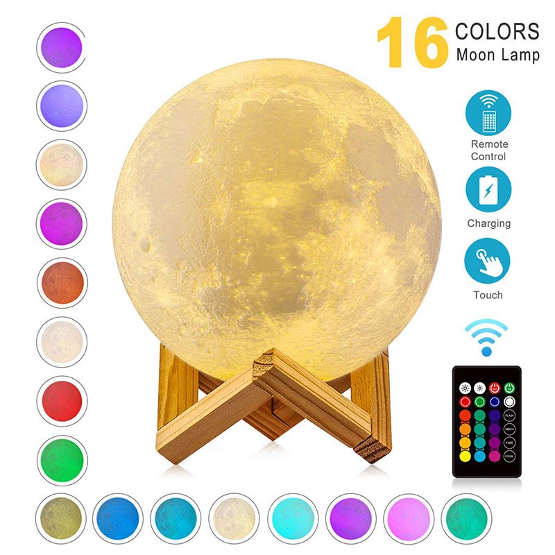 LED Night Lights Moon Lamp 3D Print Moonlight Timeable Dimmable Rechargeable Bedside Table Desk Lamp Children's Leds Night Light LED Night Lights Moon Lamp 3D Print Moonlight Timeable Dimmable Rechargeable Bedside Table Desk Lamp Children's Leds Night Light