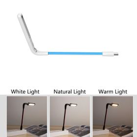 3 Colors LED Night Light Hand Sweep Smart Reading Book Lights USB Plug Foldable Portable Desk Lamp for Laptop Keyboard Lighting (Emitting Color: White)