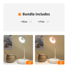 1pc USB Lamp Light; Flexible Goose Neck Ring Led Task; Keyboard; Or Laptop Compact Light; Eye-Protect No Glare Lighting Cool White USB Plug Light (Color: Blue+pink)