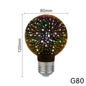 3D Led Bulb Star Fireworks E27 Vintage Edison Night Light 110V 220V A60 ST64 G80 G95 G125 Holiday Novelty Decoration Lighting (Emitting Color: G80)