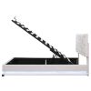 Queen Size Storage Upholstered Platform Bed with Adjustable Tufted Headboard and LED Light