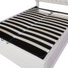 Queen Size Storage Upholstered Platform Bed with Adjustable Tufted Headboard and LED Light