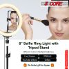 8" / 10" LED TIK Tok Ring Light with Tripod Stand Phone Holder Ringlight Stand for Makeup Tiktok Live Zoom Halo Light 5 Core RL8/ RL10