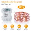 2Pcs LED String Lights 100LED Beads 32.8FT Copper Fairy Lights
