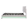 Queen Size Storage Upholstered Platform Bed with Adjustable Tufted Headboard and LED Light