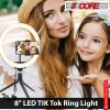 8" / 10" LED TIK Tok Ring Light with Tripod Stand Phone Holder Ringlight Stand for Makeup Tiktok Live Zoom Halo Light 5 Core RL8/ RL10