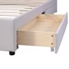 Full Size Upholstered Platform Bed with Storage Headboard, LED, USB Charging and 2 Drawers