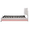 Queen Size Storage Upholstered Platform Bed with Adjustable Tufted Headboard and LED Light